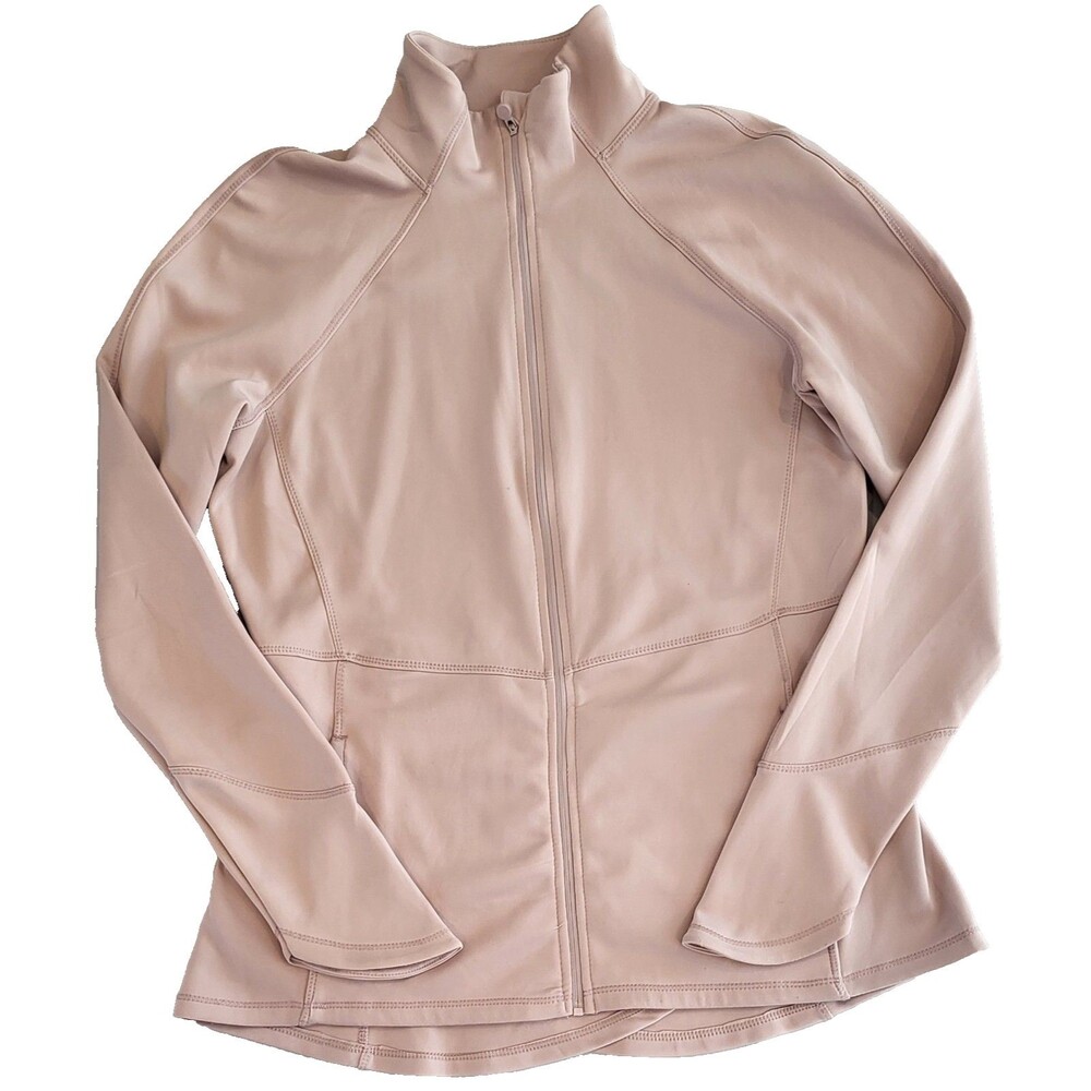 Apana Womens M Blush Pink Full Zip Performance Yoga Jacket Athleisure